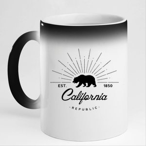 California Republic EST  11oz Black Color Changing Mug