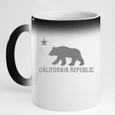 California Republic Grey Style 11oz Black Color Changing Mug