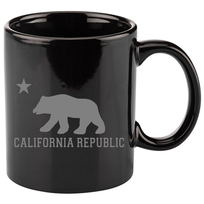 California Republic Grey Style 11oz C Handle Ceramic Mug