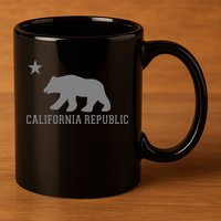 California Republic Grey Style 11oz C Handle Ceramic Mug