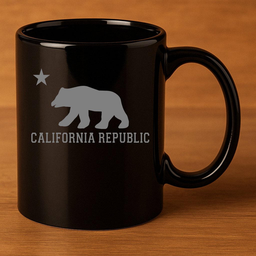 California Republic Grey Style 11oz C Handle Ceramic Mug