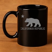 California Republic Grey Style 11oz C Handle Ceramic Mug