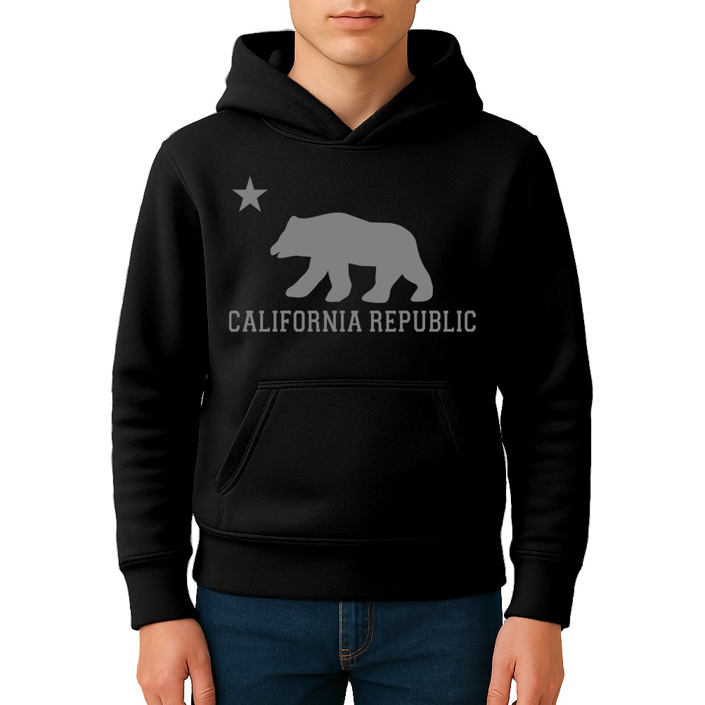 California Republic Grey Style Kids Hoodie