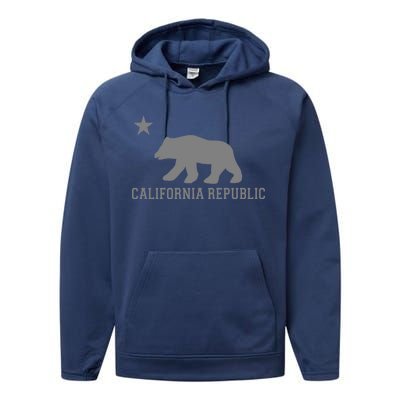 California Republic Grey Style Performance Fleece Hoodie