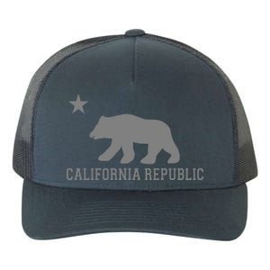 California Republic Grey Style Yupoong Adult 5-Panel Trucker Hat