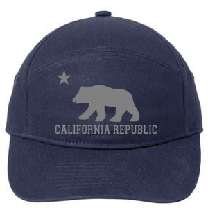 California Republic Grey Style 7-Panel Snapback Hat