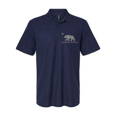 California Republic Grey Style Softstyle Adult Sport Polo