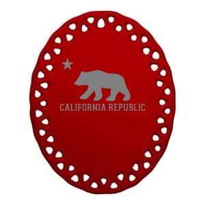 California Republic Grey Style Ceramic Oval Ornament