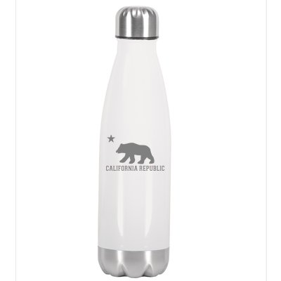 California Republic Grey Style Stainless Steel Insulated Water Bottle