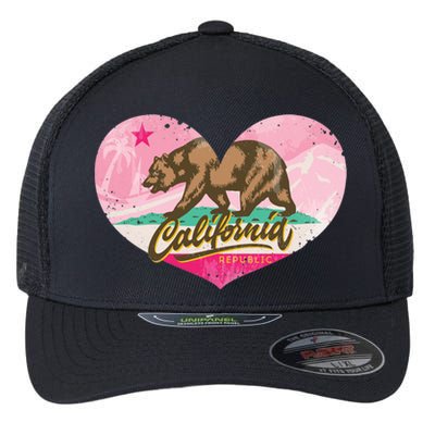 California Republic Heart Flexfit Unipanel Trucker Cap