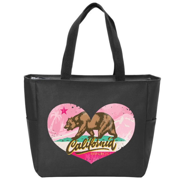 California Republic Heart Zip Tote Bag