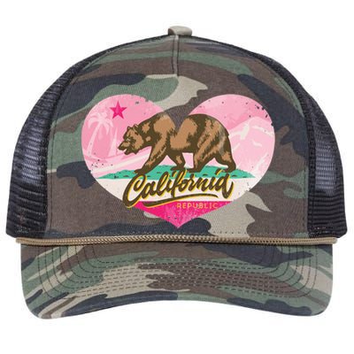 California Republic Heart Retro Rope Trucker Hat Cap