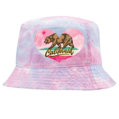 California Republic Heart Tie-Dyed Bucket Hat