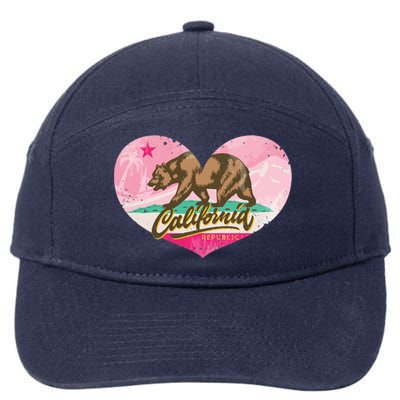 California Republic Heart 7-Panel Snapback Hat