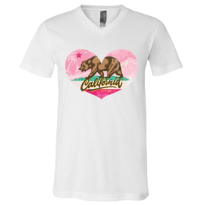 California Republic Heart V-Neck T-Shirt