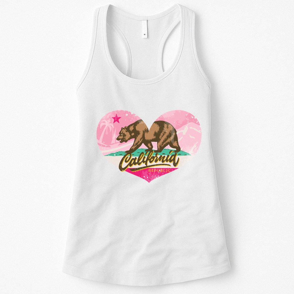 California Republic Heart Womens Tank Top