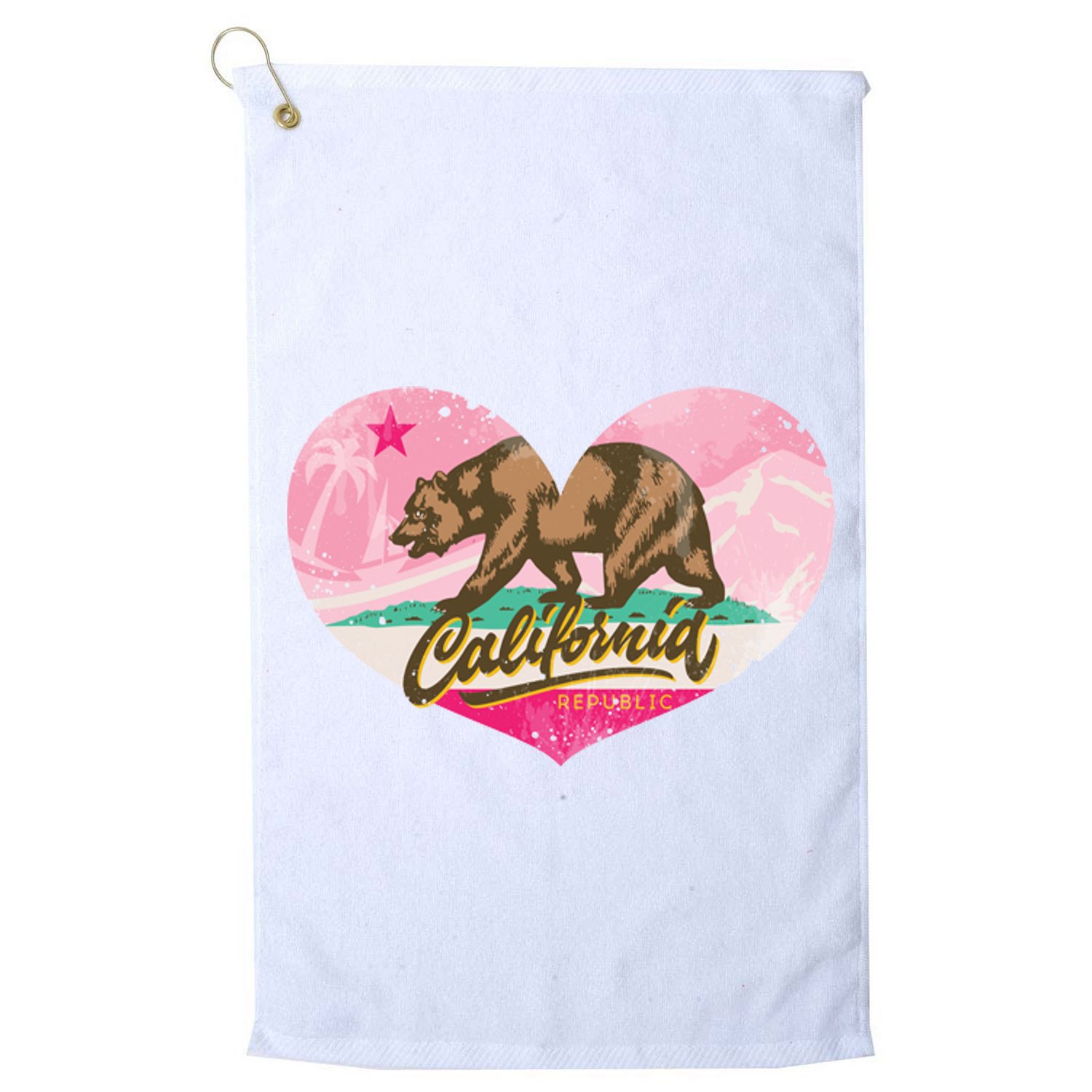 California Republic Heart Golf Towel