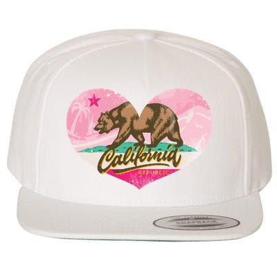 California Republic Heart Wool Snapback Cap