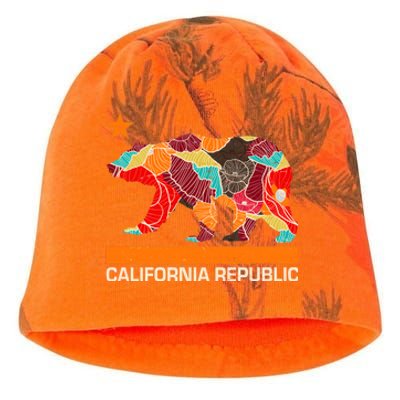 California Republic Logo Flower Floral Pattern Bear Kati - Camo Knit Beanie