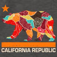 California Republic Logo Flower Floral Pattern Bear Vector Backpack