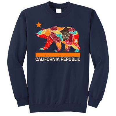 California Republic Logo Flower Floral Pattern Bear Tall Sweatshirt