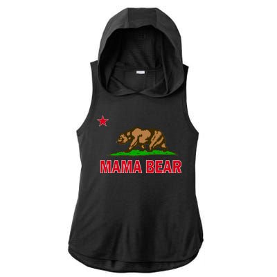 California Republic Mama Bear Ladies PosiCharge Tri-Blend Wicking Draft Hoodie Tank