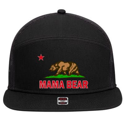 California Republic Mama Bear 7 Panel Mesh Trucker Snapback Hat