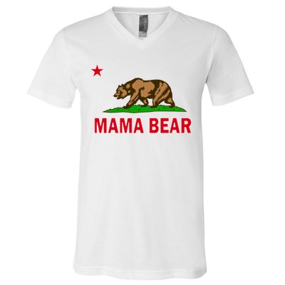 California Republic Mama Bear V-Neck T-Shirt