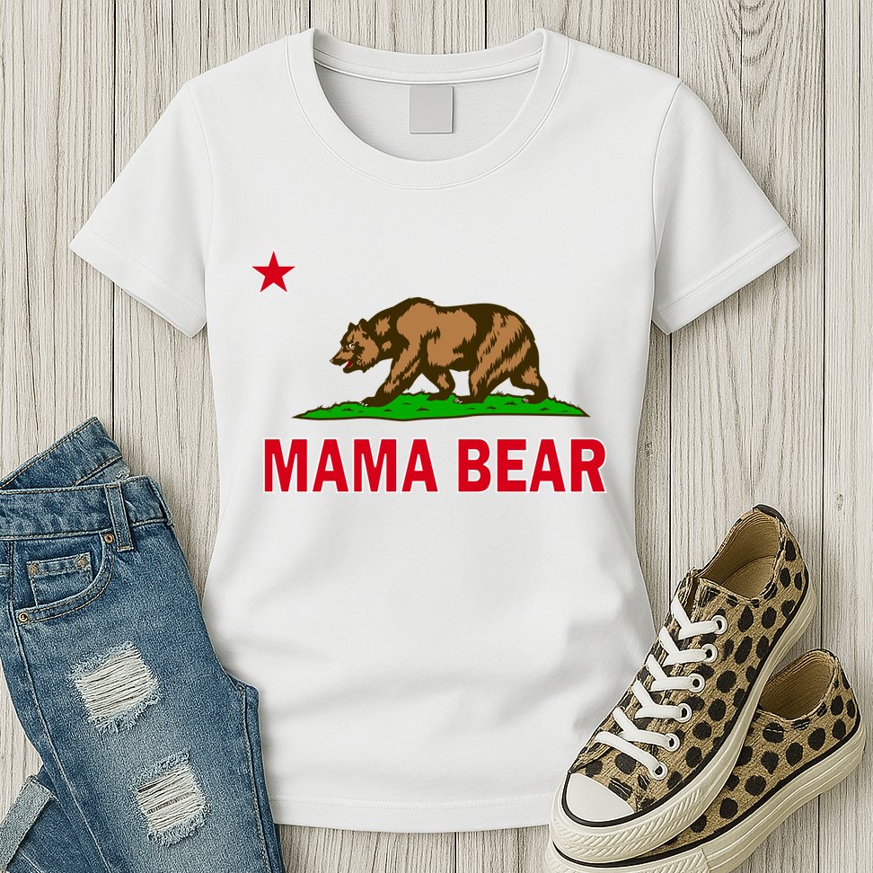 California Republic Mama Bear Womens T-Shirt