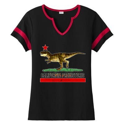 California Republic Prehistoric T-Rex Ladies Halftime Notch Neck Tee