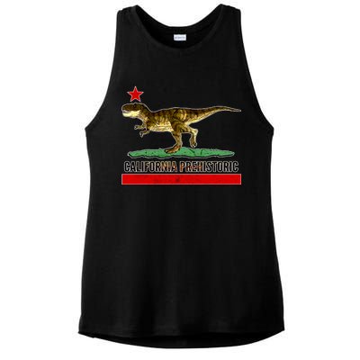 California Republic Prehistoric T-Rex Ladies PosiCharge Tri-Blend Wicking Tank