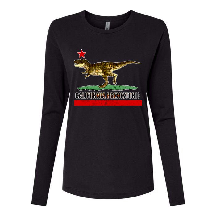 California Republic Prehistoric T-Rex Womens Cotton Relaxed Long Sleeve T-Shirt