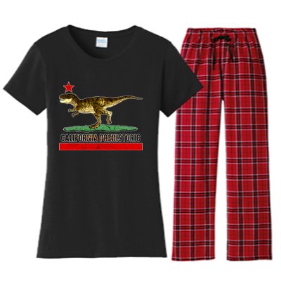 California Republic Prehistoric T-Rex Women's Flannel Pajama Set