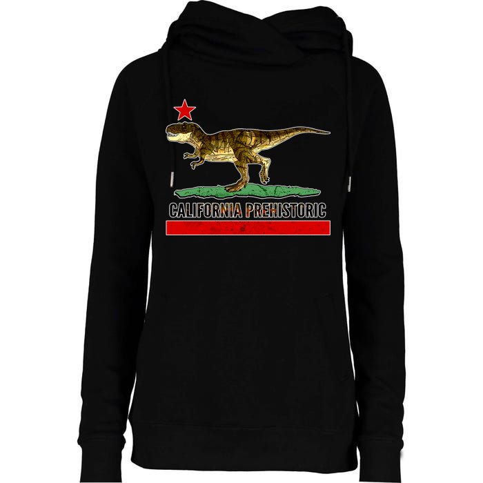 California Republic Prehistoric T-Rex Womens Funnel Neck Pullover Hood