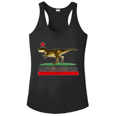 California Republic Prehistoric T-Rex Ladies PosiCharge Competitor Racerback Tank