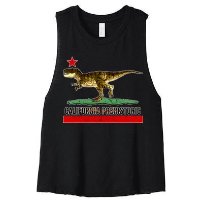 California Republic Prehistoric T-Rex Women's Racerback Cropped Tank