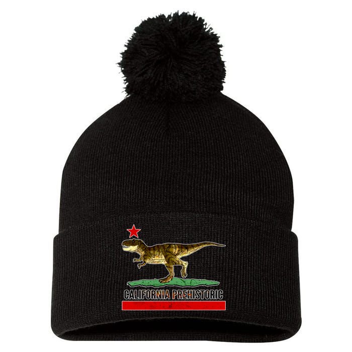 California Republic Prehistoric T-Rex Pom Pom 12in Knit Beanie