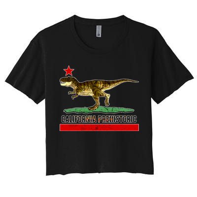 California Republic Prehistoric T-Rex Women's Crop Top Tee