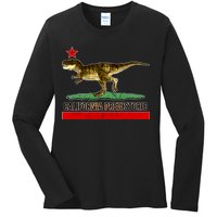 California Republic Prehistoric T-Rex Ladies Long Sleeve Shirt