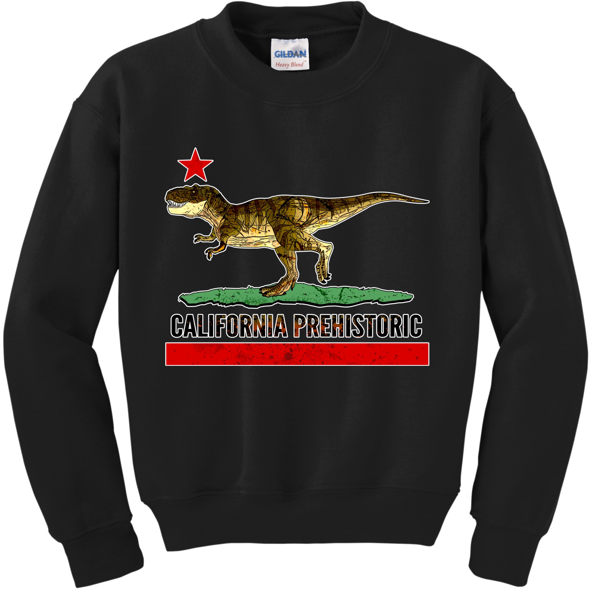 California Republic Prehistoric T-Rex Kids Sweatshirt