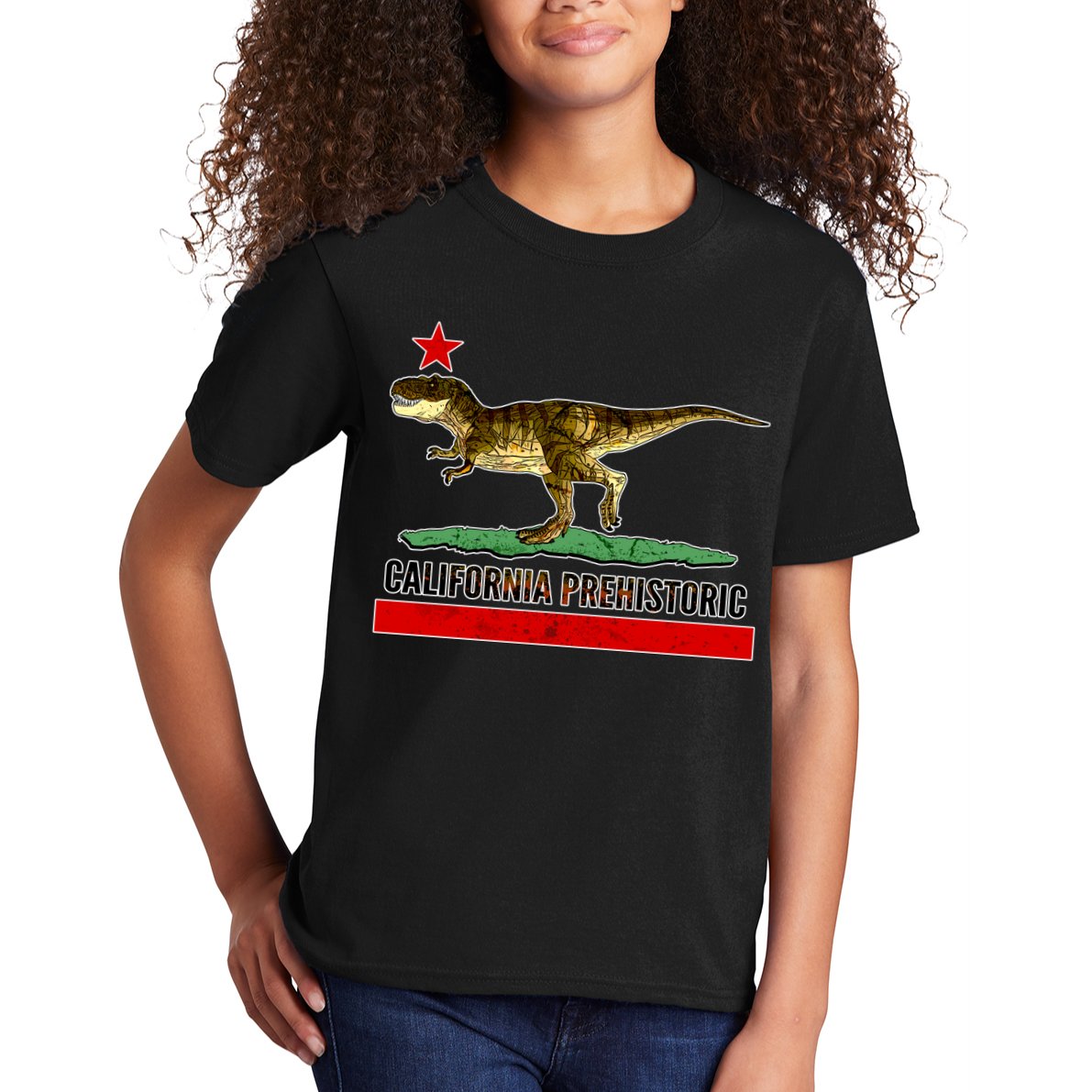 California Republic Prehistoric T-Rex Kids T-Shirt