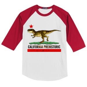 California Republic Prehistoric T-Rex Kids Colorblock Raglan Jersey