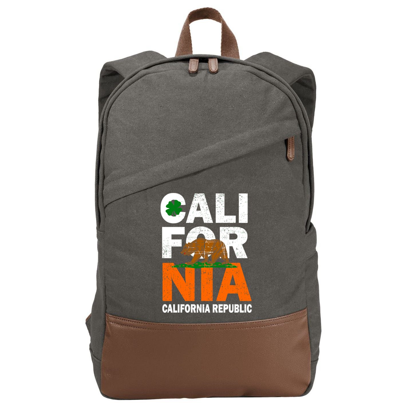 California Republic St. Patrick's Day Irish Cotton Canvas Backpack