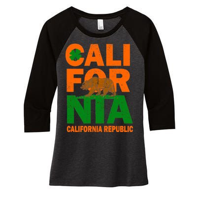 California Republic St. Patrick's Day Irish Women's Tri-Blend 3/4-Sleeve Raglan Shirt