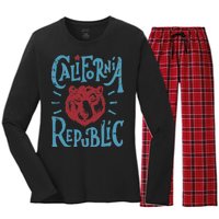 California Republic Vintage Women's Long Sleeve Flannel Pajama Set 