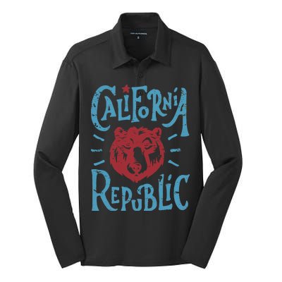 California Republic Vintage Silk Touch Performance Long Sleeve Polo