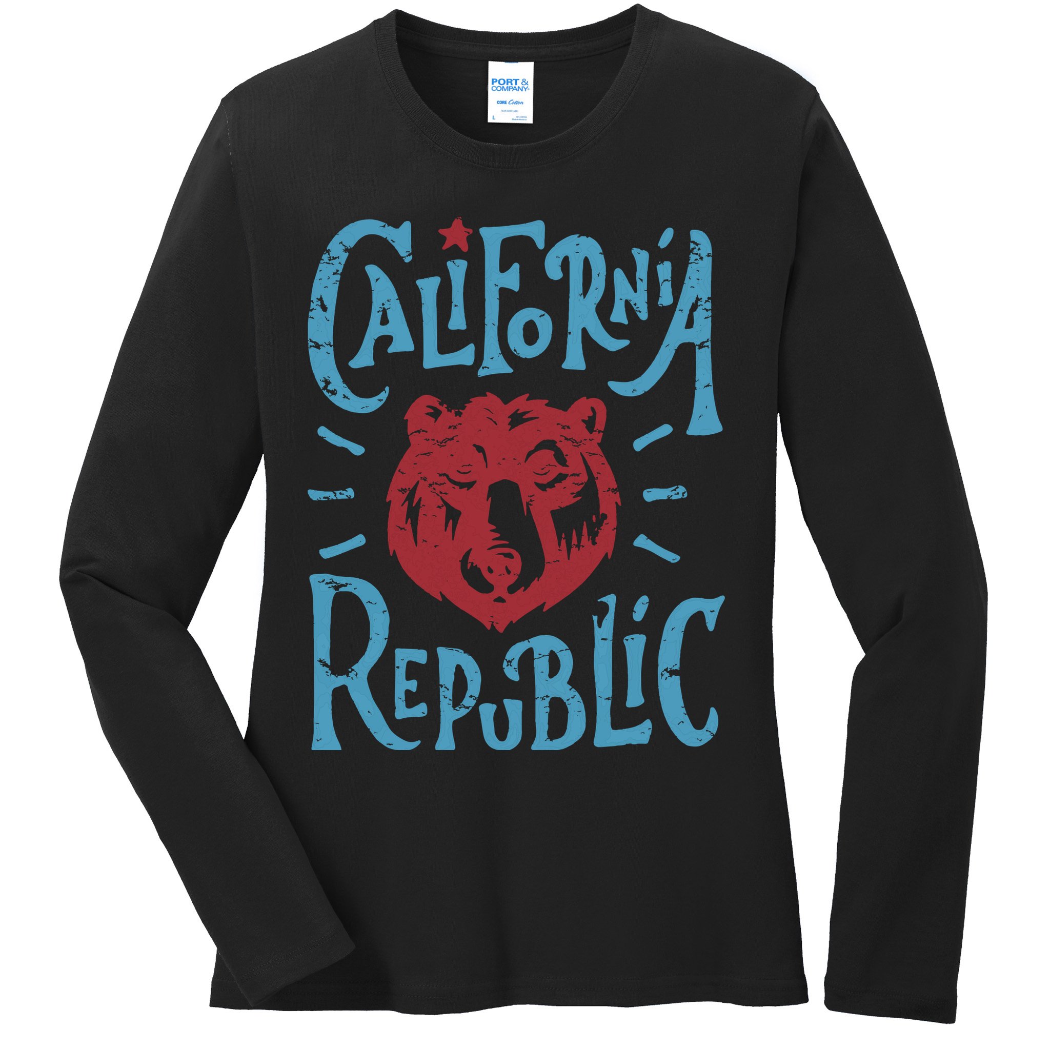 California Republic Vintage Ladies Long Sleeve Shirt