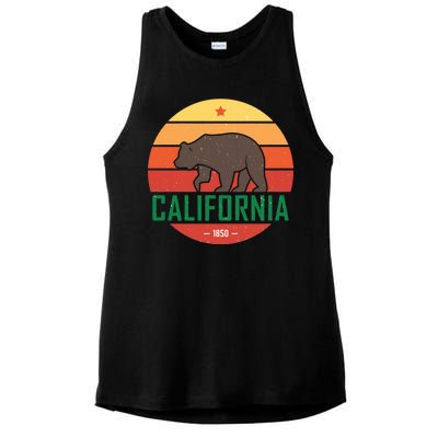 California Retro Circle Ladies PosiCharge Tri-Blend Wicking Tank