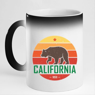 California Retro Circle 11oz Black Color Changing Mug