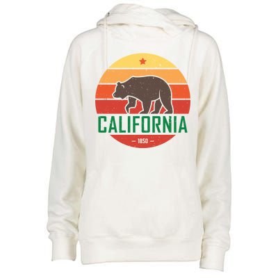 California Retro Circle Womens Funnel Neck Pullover Hood